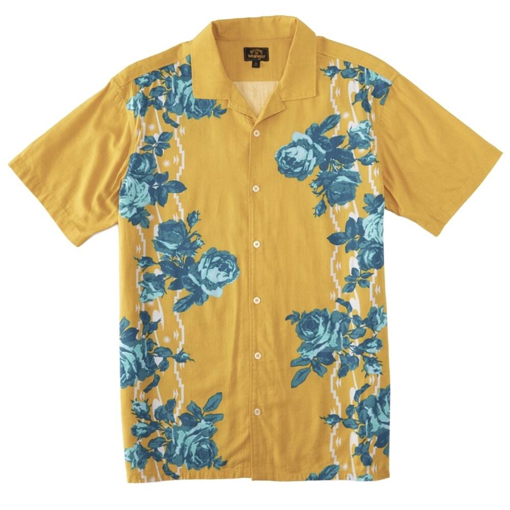 Billabong Wrangler Collab Hawaiian Shirt Organic Cotton blend Desert Rose Gold